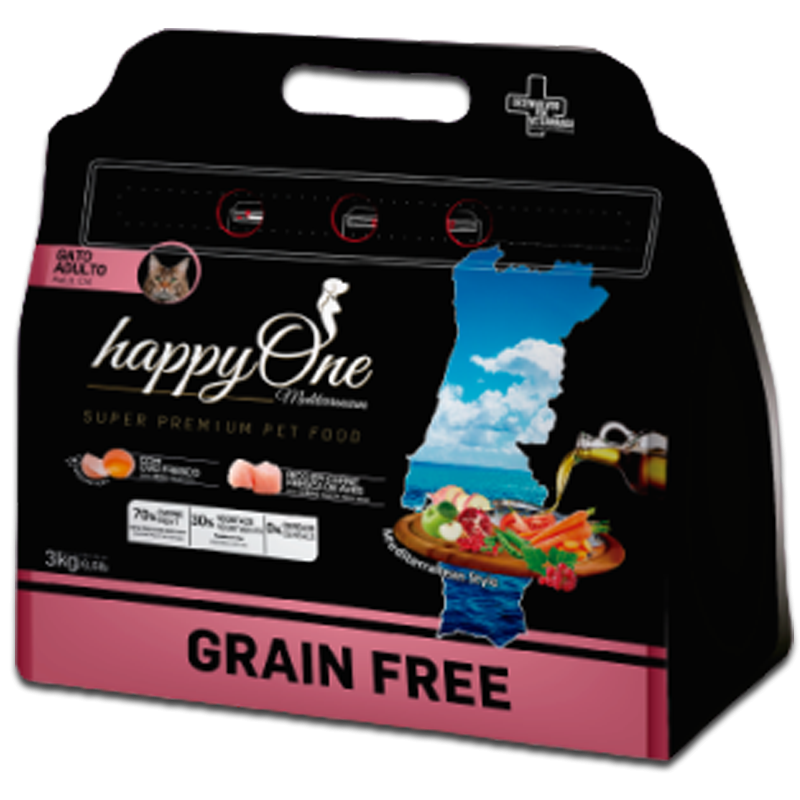 HappyOne Grain-Free Mediterraneum Cat 3Kg koty dorosłe - 1